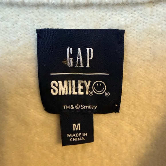 Gap Smiley Recycled Sweater Wool Blend Unisex  Size Medium - Picture 4 of 9